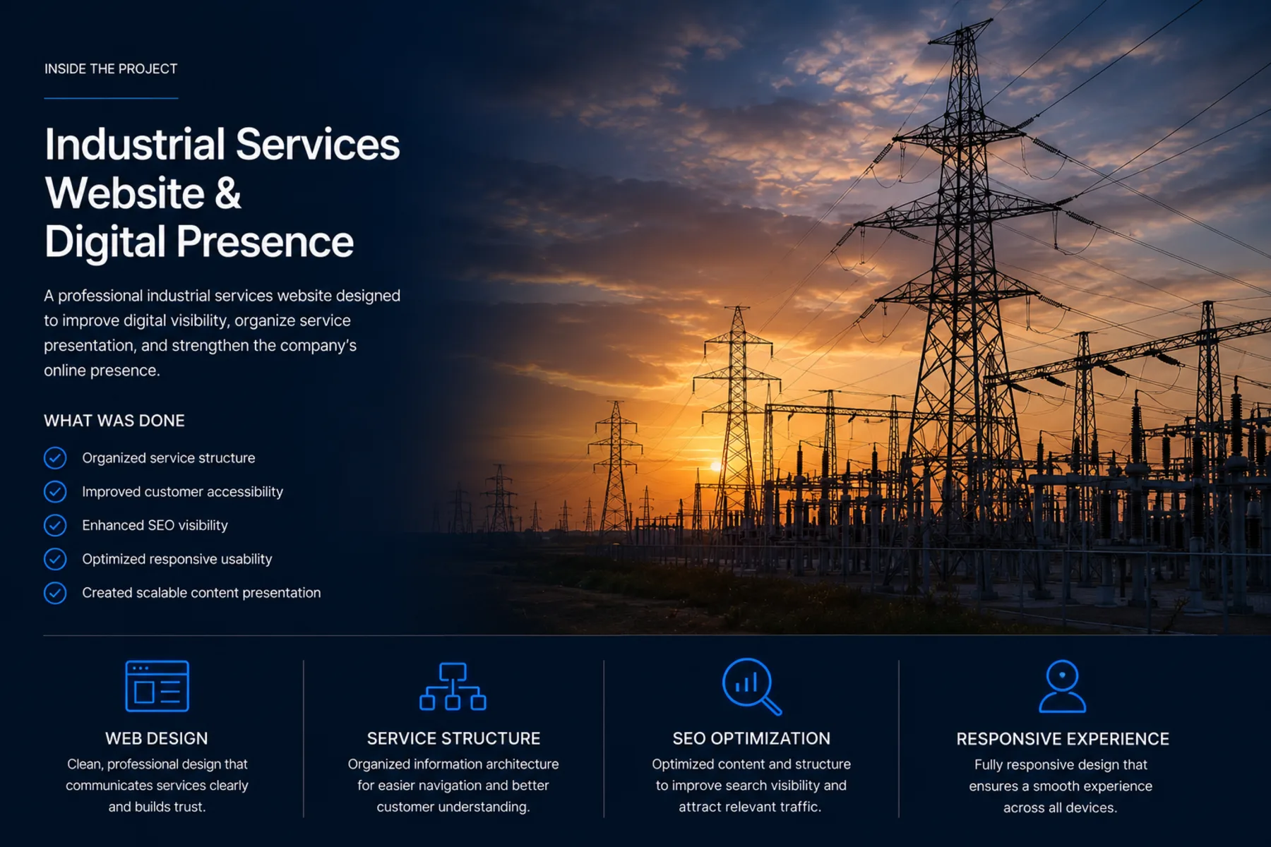 PSS Bulgaria industrial services website case study by Reflectico, featuring organized service structure, improved customer accessibility, SEO optimization, and a responsive experience for an industrial and engineering services company